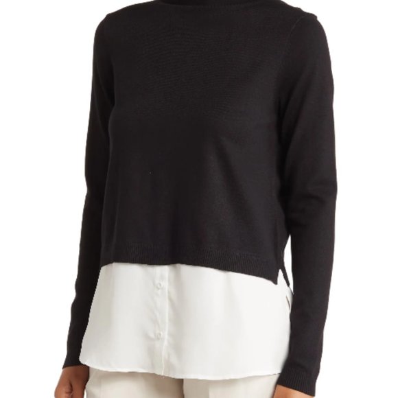 Adrianna Papell Sweaters - Women's Adrianna Papell Rolled Neck Twofer Sweater